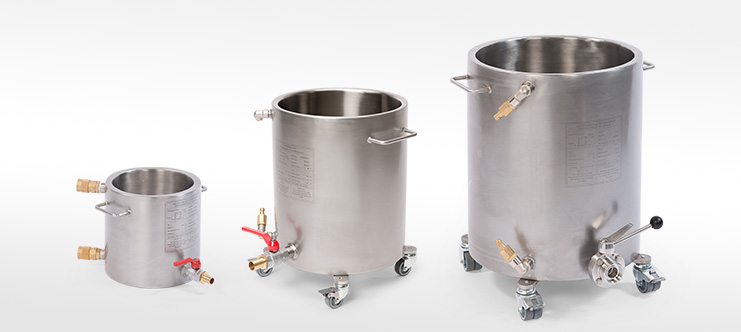 Double-walled stainless steel containers 10 - 50 litres
