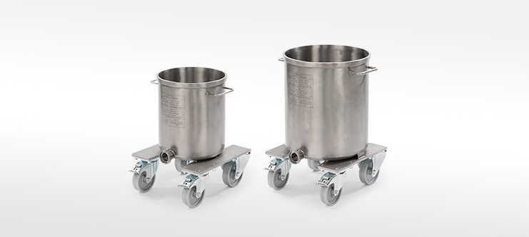 Single-walled stainless steel containers 10 - 50 litres